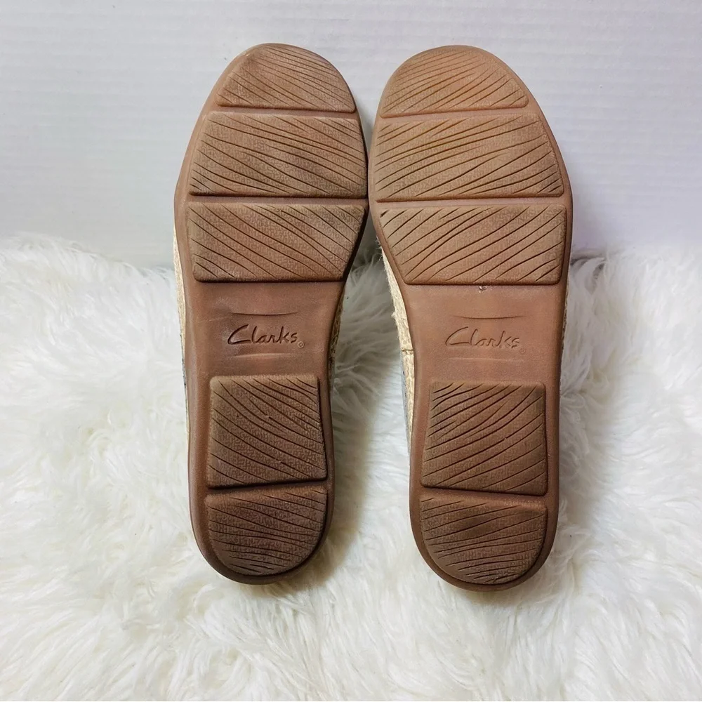 Clarks Elaina Gray Espadrille Slip-On Espadrille Shoes Sz-10